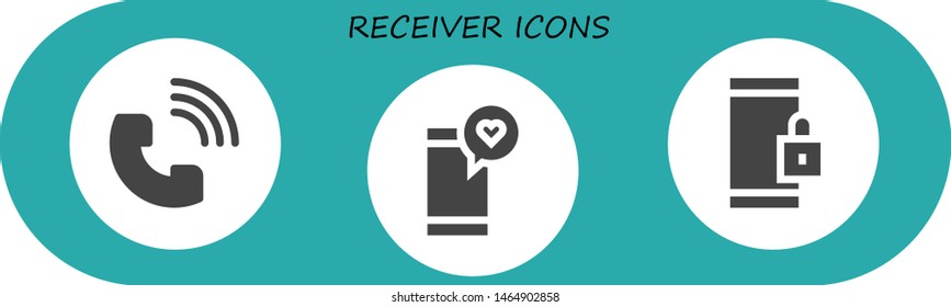 receiver icon set. 3 filled receiver icons.  Collection Of - Phone call, Smartphone