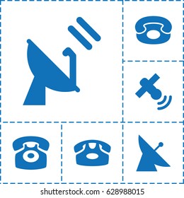 Receiver icon. set of 6 receiver filled icons such as satellite