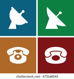 Receiver icons set. set of 4 receiver filled icons such as satellite
