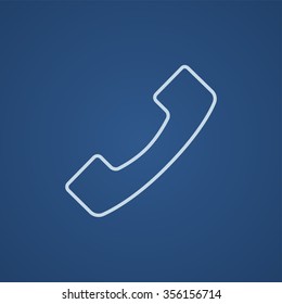 Receiver line icon for web, mobile and infographics. Vector light blue icon isolated on blue background.
