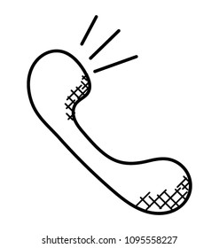 
Receiver with signals, telephonic chat concept 

