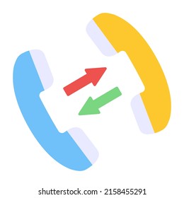 Receiver With Two Way Arrows, Concept Of Call Diversion