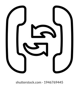 Receptores con flechas, icono de desvío de llamadas