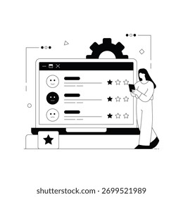 Recibir reconocimiento por su excelente rendimiento o servicio Ilustración vectorial sólida 