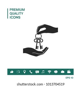 Receiving the bunch of keys - icon.