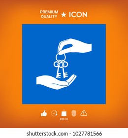 Receiving the bunch of keys - icon.