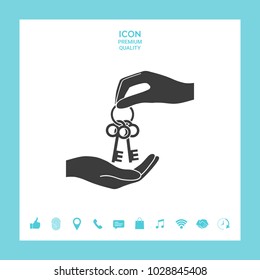 Receiving the bunch of keys - icon.