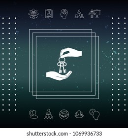 Receiving the bunch of keys - icon.