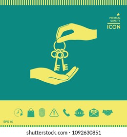 Receiving the bunch of keys - icon.
