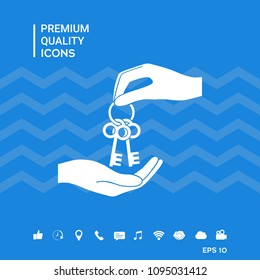 Receiving the bunch of keys - icon.