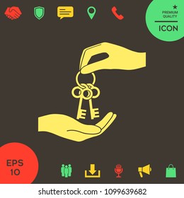 Receiving the bunch of keys - icon.