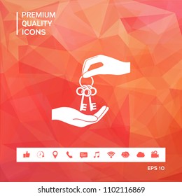 Receiving the bunch of keys - icon.