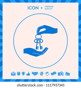 Receiving the bunch of keys - icon.