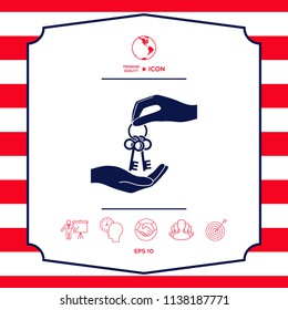 Receiving the bunch of keys - icon.