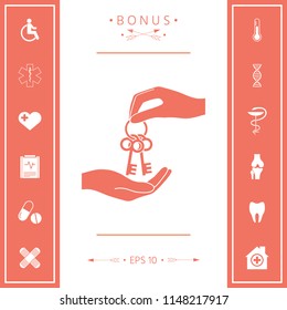 Receiving the bunch of keys - icon.
