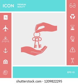 Receiving the bunch of keys - icon.