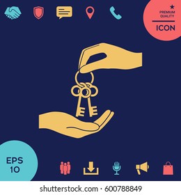 Receiving the bunch of keys - icon.