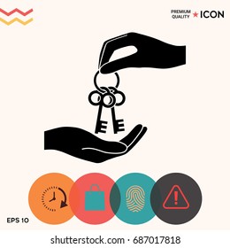 Receiving the bunch of keys - icon.