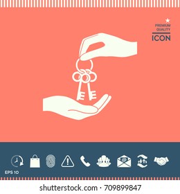 Receiving the bunch of keys - icon.