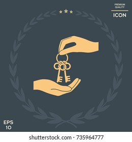 Receiving the bunch of keys - icon.