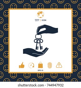 Receiving the bunch of keys - icon.