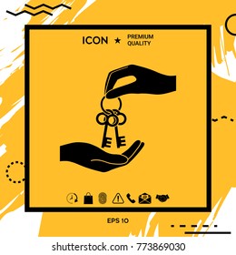 Receiving the bunch of keys - icon.