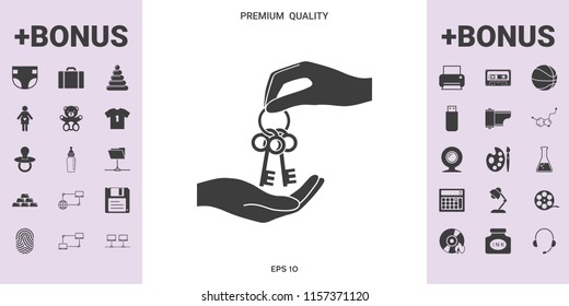 Receiving the bunch of keys - icon. - graphic elements for your design