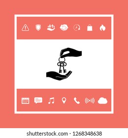 Receiving the bunch of keys - icon. Graphic elements for your design