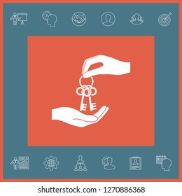 Receiving the bunch of keys - icon. Graphic elements for your design