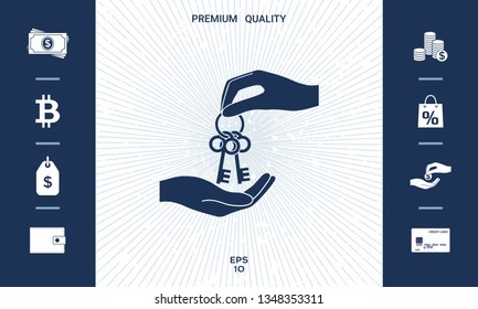 Receiving the bunch of keys - icon. Graphic elements for your design
