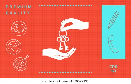 Receiving the bunch of keys - icon. Graphic elements for your design