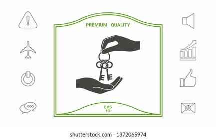 Receiving the bunch of keys - icon. Graphic elements for your design