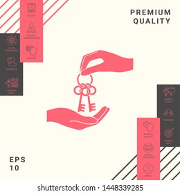 Receiving the bunch of keys - icon. Graphic elements for your design