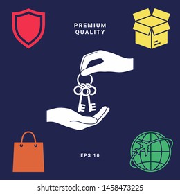 Receiving the bunch of keys - icon. Graphic elements for your design