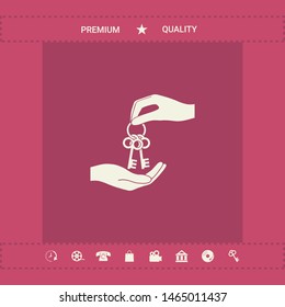 Receiving the bunch of keys - icon. Graphic elements for your design