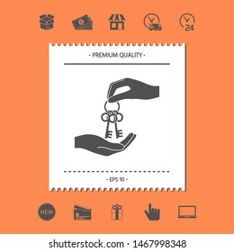 Receiving the bunch of keys - icon. Graphic elements for your design
