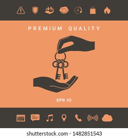 Receiving the bunch of keys - icon. Graphic elements for your design
