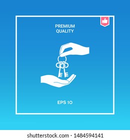 Receiving the bunch of keys - icon. Graphic elements for your design