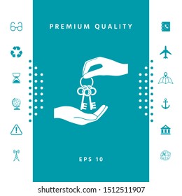 Receiving the bunch of keys - icon. Graphic elements for your design