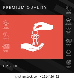 Receiving the bunch of keys - icon. Graphic elements for your design