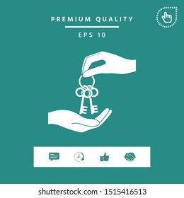 Receiving the bunch of keys - icon. Graphic elements for your design