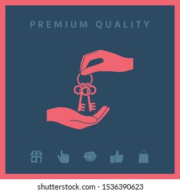 Receiving the bunch of keys - icon. Graphic elements for your design