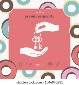 Receiving the bunch of keys - icon. Graphic elements for your design