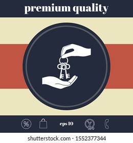 Receiving the bunch of keys - icon. Graphic elements for your design