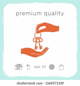 Receiving the bunch of keys - icon. Graphic elements for your design