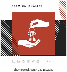 Receiving the bunch of keys - icon. Graphic elements for your design
