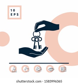 Receiving the bunch of keys - icon. Graphic elements for your design