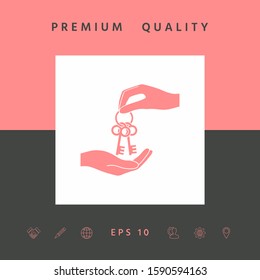 Receiving the bunch of keys - icon. Graphic elements for your design