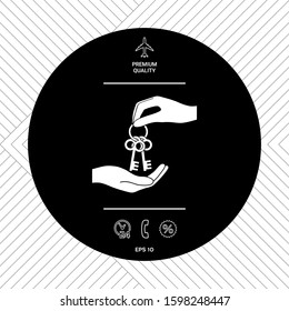 Receiving the bunch of keys - icon. Graphic elements for your design