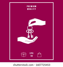 Receiving the bunch of keys - icon. Graphic elements for your design